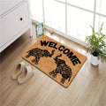 Bohemian Style Elephant Welcome Doormat | Personalized Monogram Kitchen Rug With Anti-Slip Rubber Back, Novelty Gift Mat, 23.7 X 15.9 Inches