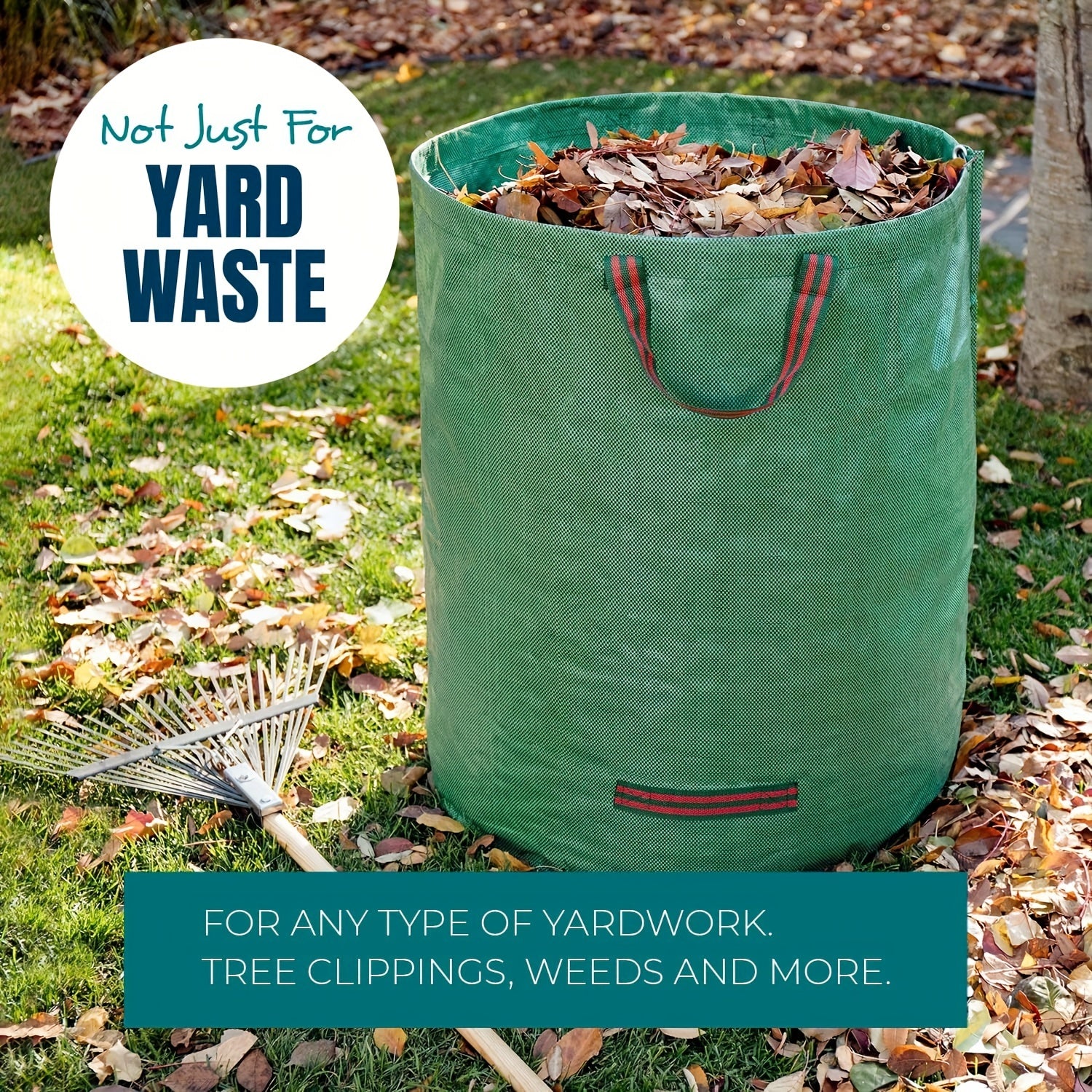 72-Gallon Sturdy Garden Bags | Reusable Bags for Leaf And Lawn Cleanup | Made from Durable Polypropylene with a PET Film Coating for Collecting Debris And Grass Clippings