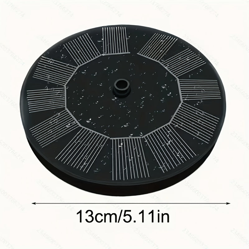 1 Solar Fountain Pump, Diameter 5.12inch, Independent Floating Solar Water Pump, Inches, Suitable for Outdoor Irrigation Submersible Pumps Such As Ponds, Fish Ponds, Gardens, Fish Tanks, Courtyards, And Bird Bath Tubs And Dustproof Solar IPX8