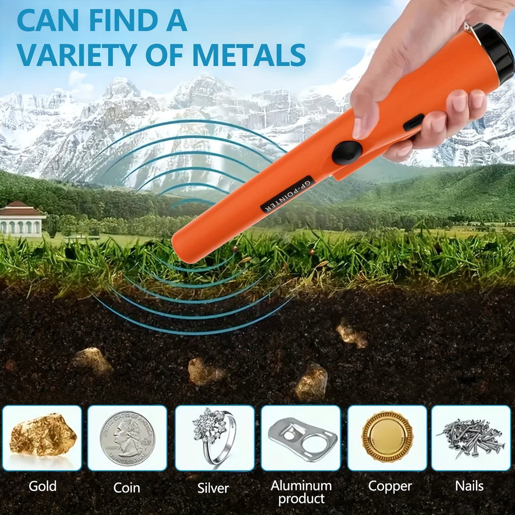 Professional Metal Detector Pinpointer - Handheld Treasure Hunting Wand with Buzzer/Vibration Alerts for Golden/Silver/Relics, 360° Detection Capability, Durable Plastic Construction, Battery-Powered (Batteries Not Included), Treasure Hunting Equipment, S