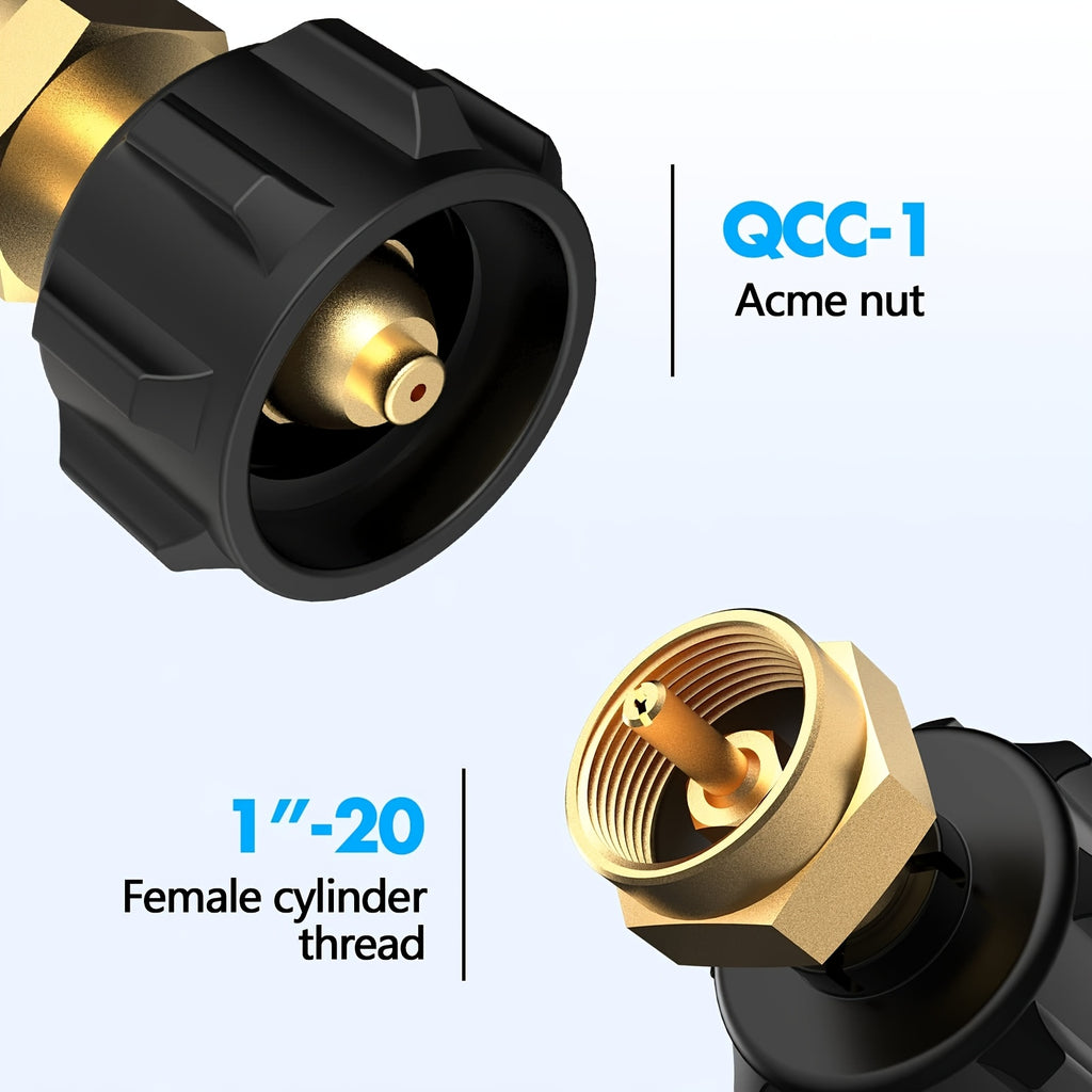 POMEADE Propane Refill Adapter, LP Gas Cylinder Tank Coupler – Fits QCC1/ Type1 Propane Tank And 1Lb Throwaway Disposable Cylinder Propane Bottle Connector