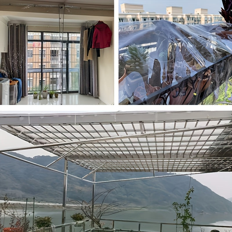 The 20 - Mil Thickened Transparent Rain - Proof Cloth Comes with A Hanging Rope As A Gift. The High - Density PVC Coating Is Waterproof And Anti - Permeable! The Metal Eyelet Design Strengthens Fixation And Prevents Being Blown By The Wind. It Can