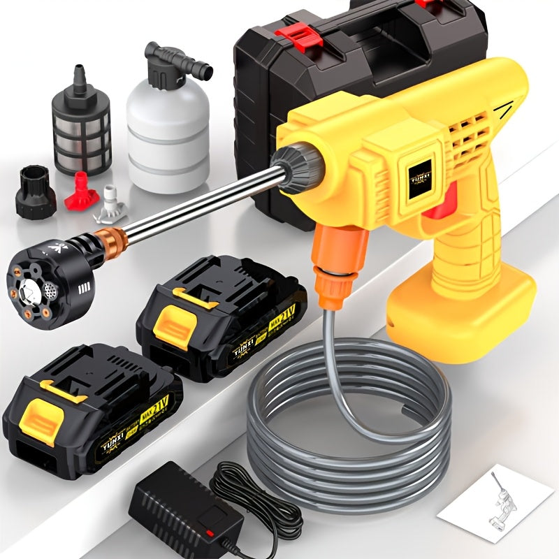 Cordless Pressure Washer, Household Car Wash Water Gun, Portable Pressure Washer, Equipped with Quick Connect Nozzle Hose Connector, Battery And Charger. Power Washer, Suitable for Cleaning Cars, Yards, And Gardens. Gifts for Boyfriend And Father