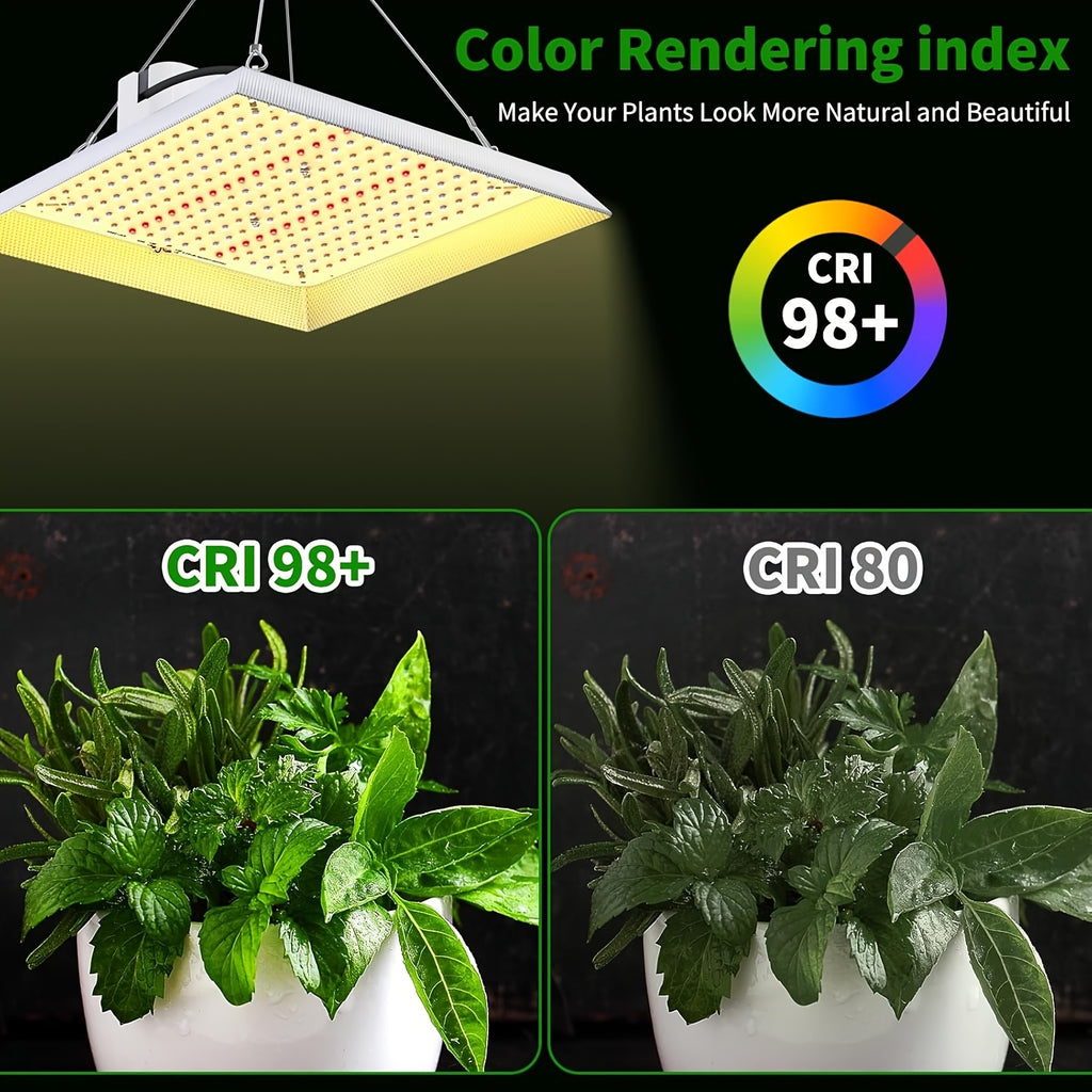 1000W LED Grow Light Full Spectrum, Reflector Cover Lights, High PPFD Hanging Grow Light, Plant Lights For Indoor Vegetable Growing, Seedling, Flowering And Fruiting, Tent Greenhouse