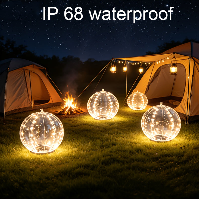 Solar Pool Light That Floats, IP68 Inflatable Light Up Pool Balls, 8 Lighting Modes Float Or Hang Solar Floating Lights for Pool, Wedding, Party Decor Night Swimming Backyard Decor Garden Ambiance Beach Party Summer