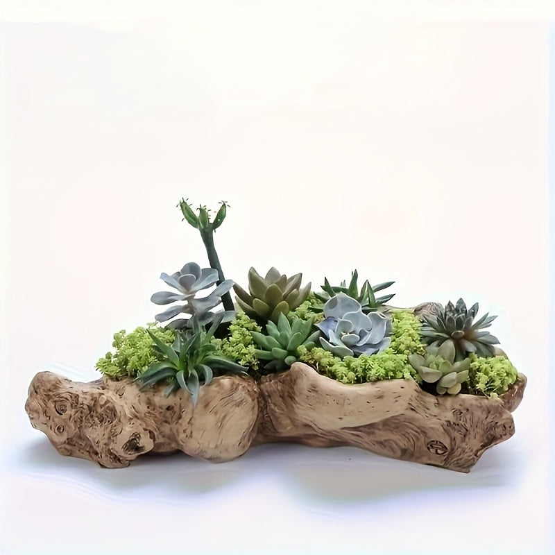 1pc [Unique Planter] Unique Large Resin Succulent Planter | Durable ABS Material, Indoor Plant Pot, Decorative Pot for Cacti And Indoor Plants, Perfect for Home Or Office Display (Plants Not Included)
