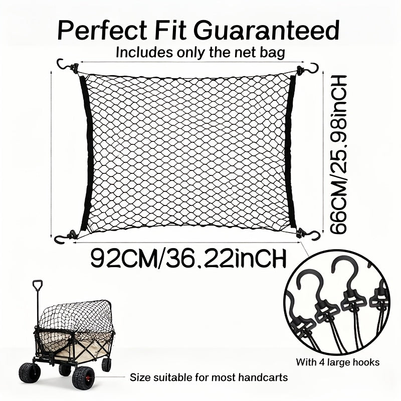 [83pcs Component 1pc Pack] Made of High-Strength Load-Bearing Material, The Mesh Bag Can Be Used to Store Everyday Items in The Car Or to Secure Sports Equipment And Luggage in The Trunk. It Is Foldable And Can Be Easily Folded When Not in Use