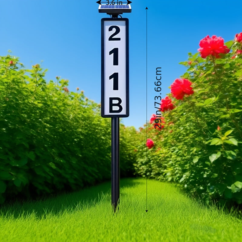 Solar-powered House Number Light, Ground-inserted Lawn Lamp, No Wiring Required, Automatically Lights Up At Night, Prominent Address Plaque, Suitable For Homes, Mailboxes, Factories, And Commercial Areas, Outdoor Christmas Garden-- IP44 Splash-proof