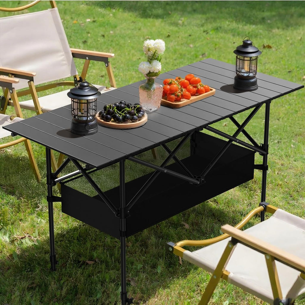 Large Portable Folding Table, with Storage Bag Included. Suitable for Indoor Terraces, Outdoor Camping Picnics, Backyard Barbecues, And Parties(Two Sizes Are Available for Selection) Non-Food Direct Contact
