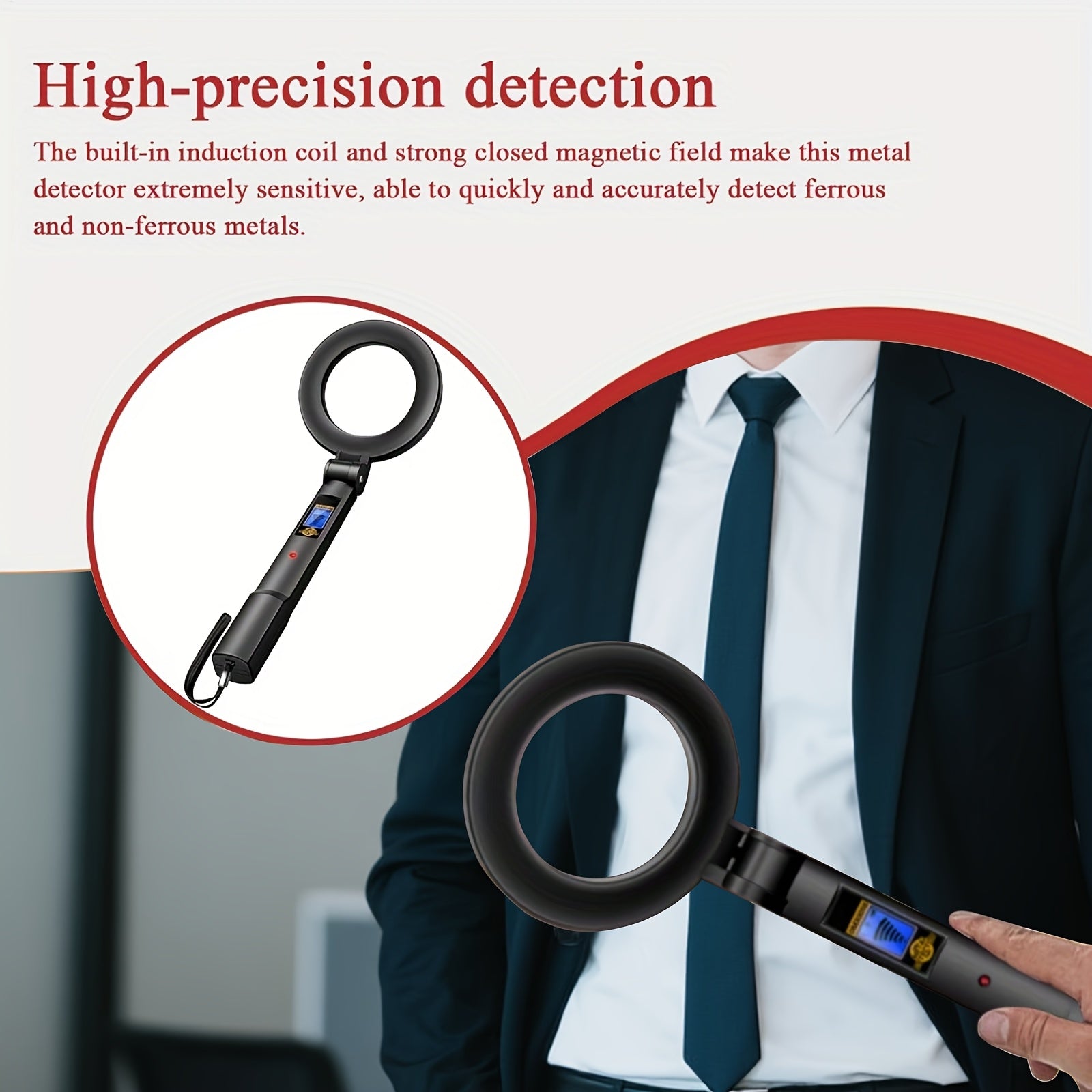 Portable Foldable Metal Detector with LCD Display & 3 Detection Modes - Lightweight ABS & Metal Frame, Coin/Golden/Jewelry Finder for Treasure Hunting, Airport Security, Lawn - for Coin/Golden/Jewelry Artifact Hunting