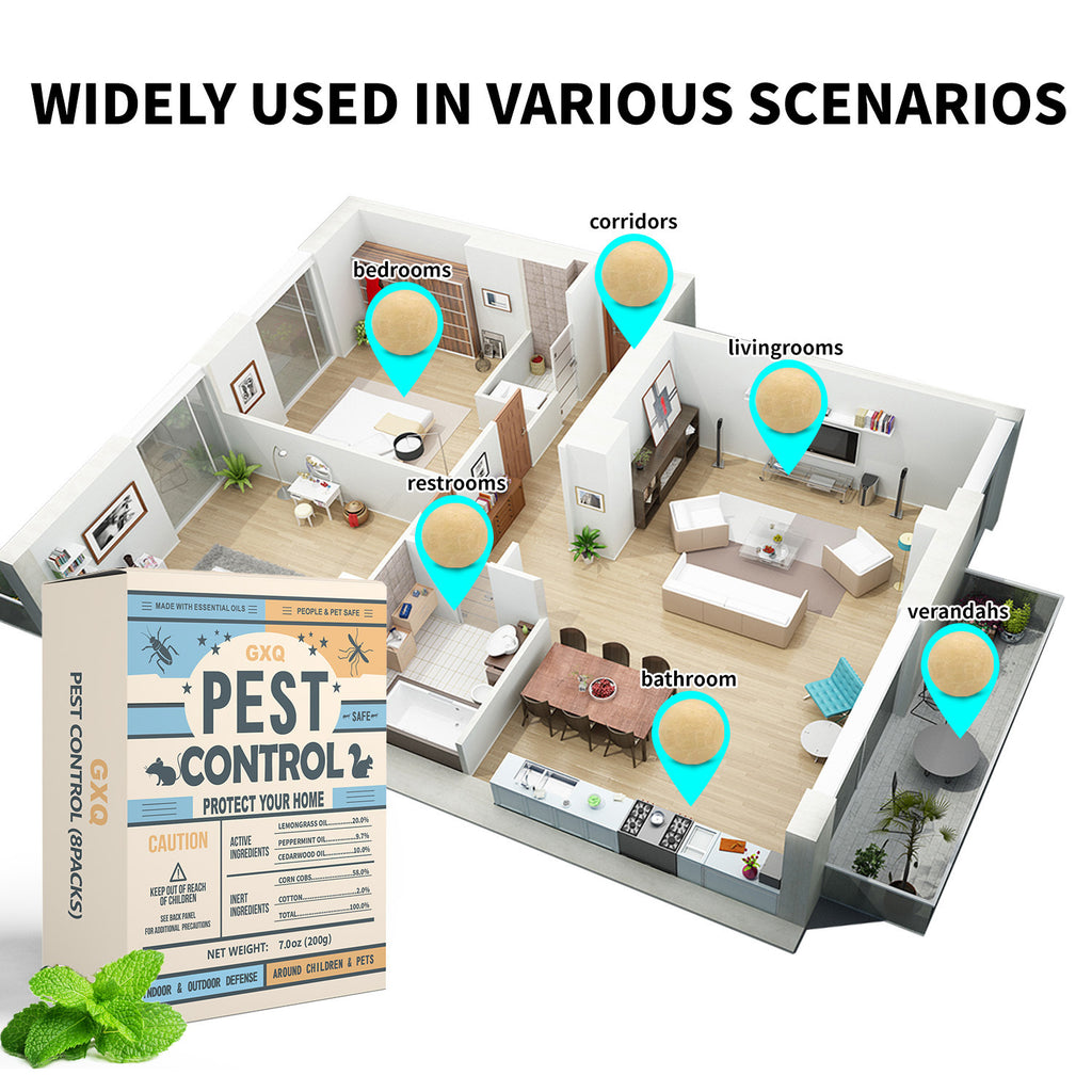 Pest Control, Powerful Insect Repellent Sachets, Peppermint Pest Repellent – Repels Mice/Rats/Mosquitoes, Keeps Pests Away, Home Insect & Rodent Repellent (Against Mice, Ants, Cockroaches, Mosquitoes Moths), Car Engine Rodent Deterrent for Squirrels Rats,