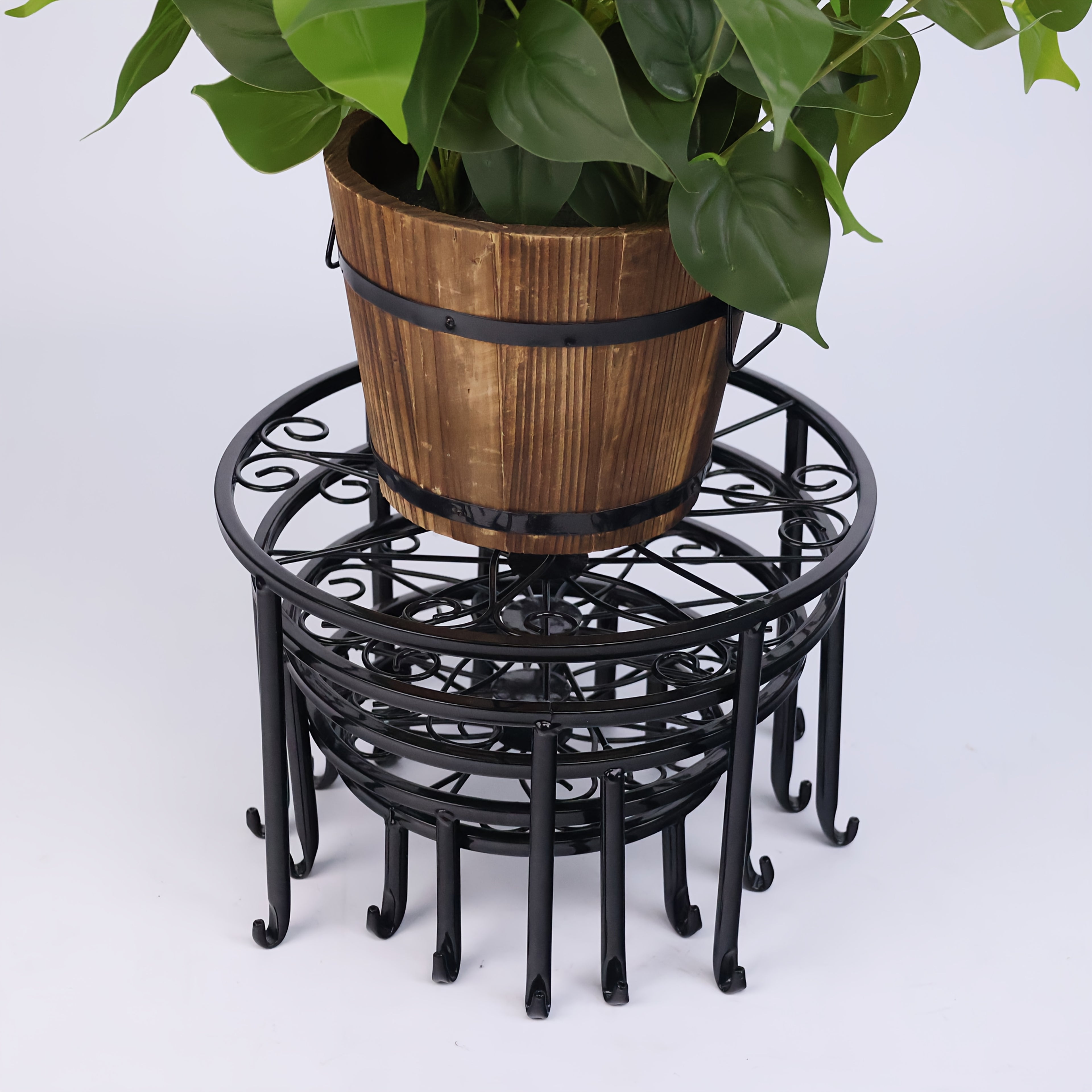 3/4/5pcs Set Of Metal Plant Racks, Indoor And Outdoor Plant Racks, Multiple Heavy-duty Flower Pot Racks, Rust Resistant Circular Plant Racks, Suitable For Decorating Various Scenes Such As Living Rooms, Balconies, Courtyards, Etc.