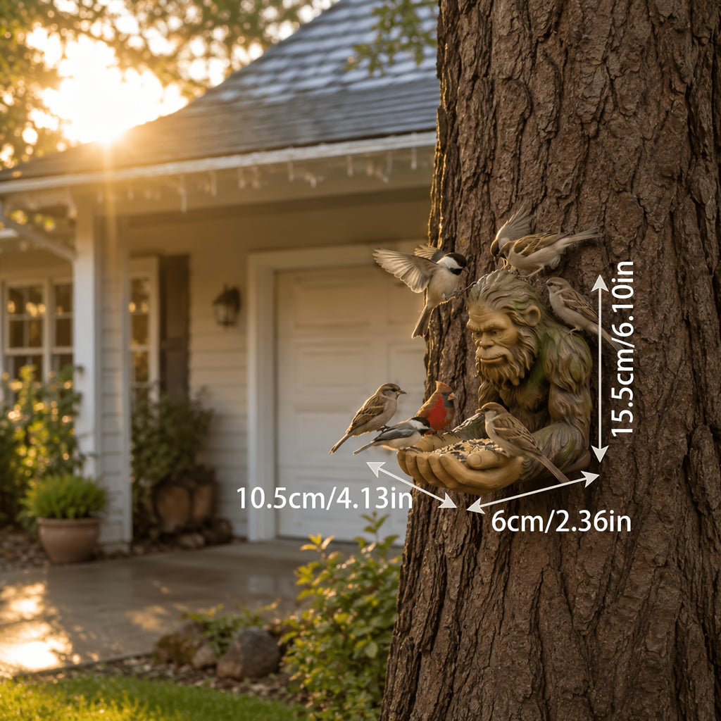 A Unique Small Bigfoot Bird Feeder, Specially Designed for Wild Birds, Featuring A Quirky Woodsman, Can Attract More Birds to Your Garden And Is Suitable for Durable Outdoor Use.