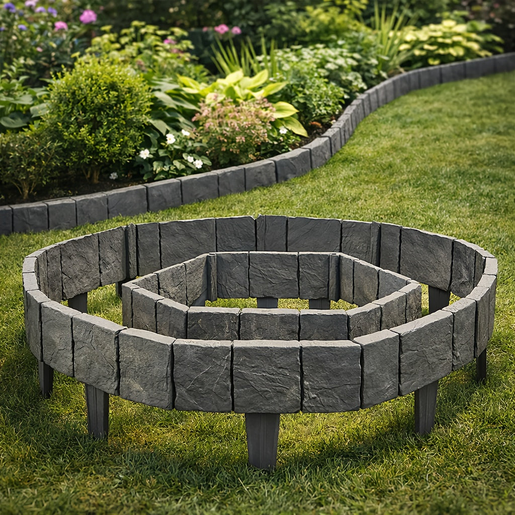 5pcs-80pcs Plastic Garden Landscape Boundary Fence Set, Lawn Autumn Decoration, Outdoor Vegetable Garden Easy to Install Partition Fence Decoration