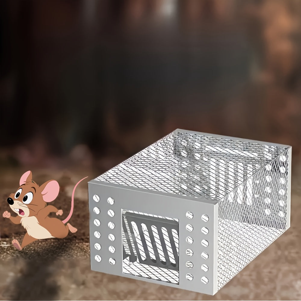 High-efficiency Automatic Mousetrap-designed for Continuous Catching, Metal Structure, Galvanized Rust Prevention, One-way Entrance And No Exit Design, Suitable for Indoor And Outdoor Pest Control, Without Power Battery.