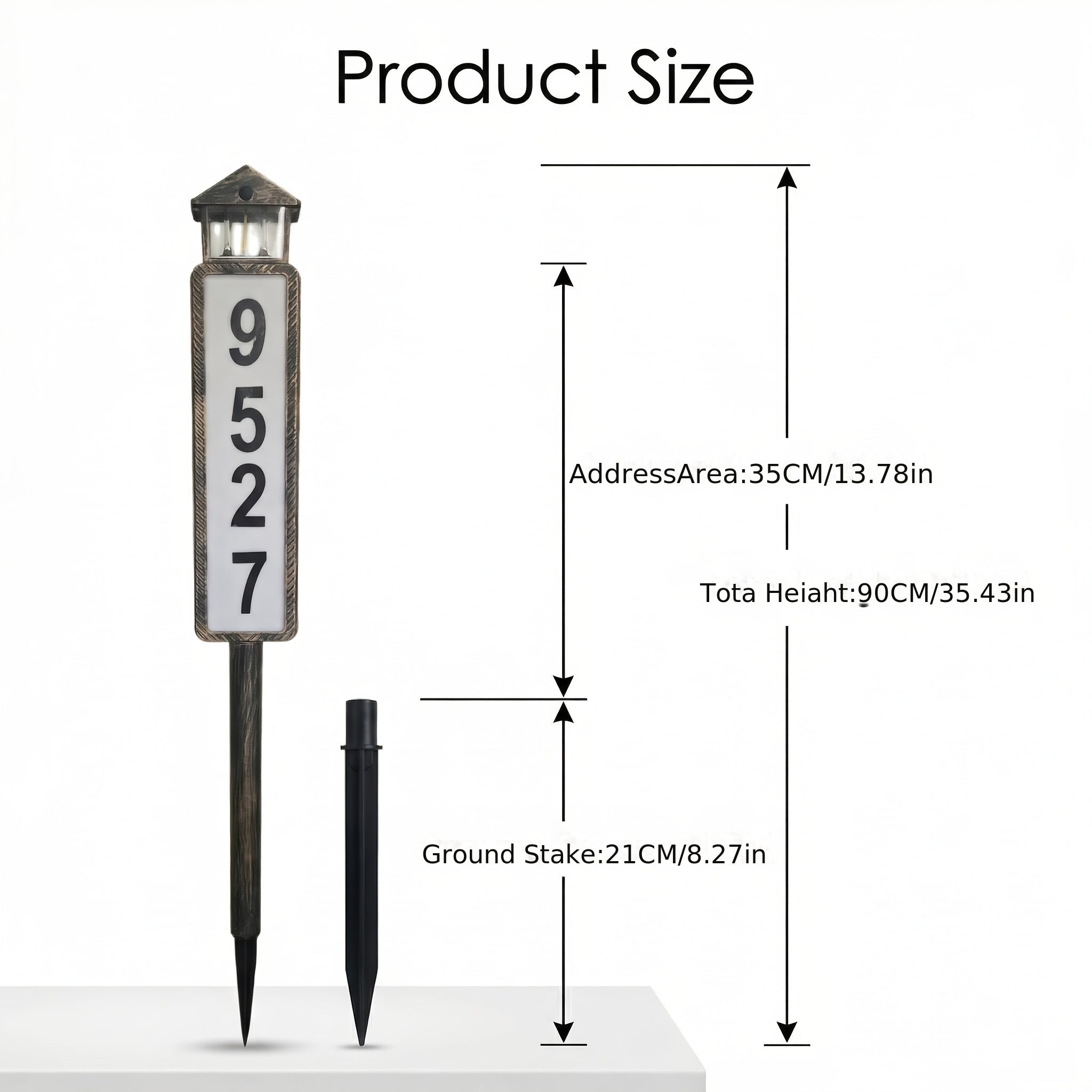 Solar Powered Address Sign with 3 Color Modes, IP44 LED Illuminated House Numbers for Outside, Yard, Apartment, Street - Easy to Install