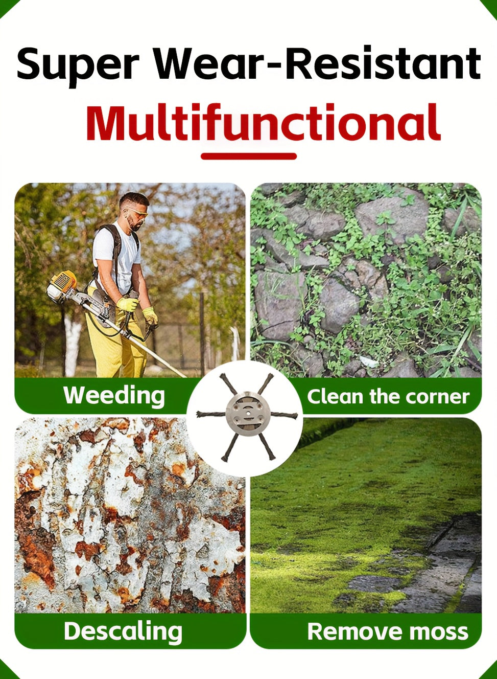 Heavy-Duty 7-Inch Trimming Blade - with Sharp Metal Blades for Lawn, Garden, Driveway, And Commercial/Residential Use - Compatible with Electric Weed Cutters - Ideal for Professionals And Homeowners - Durable Metal Construction, Garden Maintenance