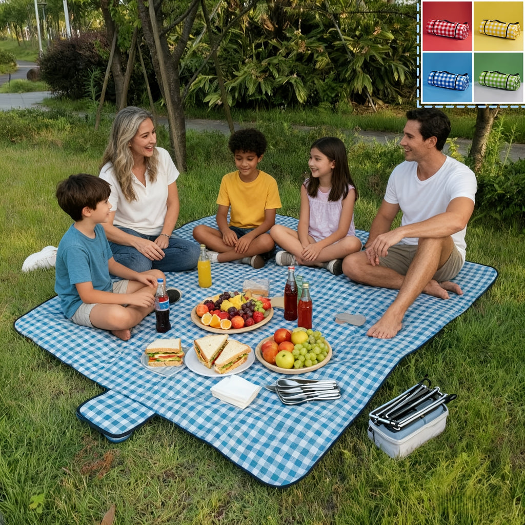 Beach Blanket Waterproof Sand Resistant, 80' X 80' Super Large, Soft And Sturdy, Light And Portable, Great for Beach Vacation, Family Park Picnic, Travel Camping, Outdoor Gift Non-Food Direct Contact