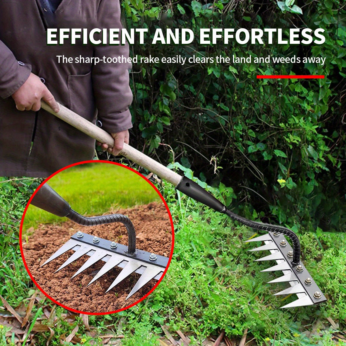 Garden seven-tooth design, easy soil loosening and weeding, comfortable grip, time-saving and labor-saving, it is your right-hand helper for gardening, tools, and vegetable gardens!
