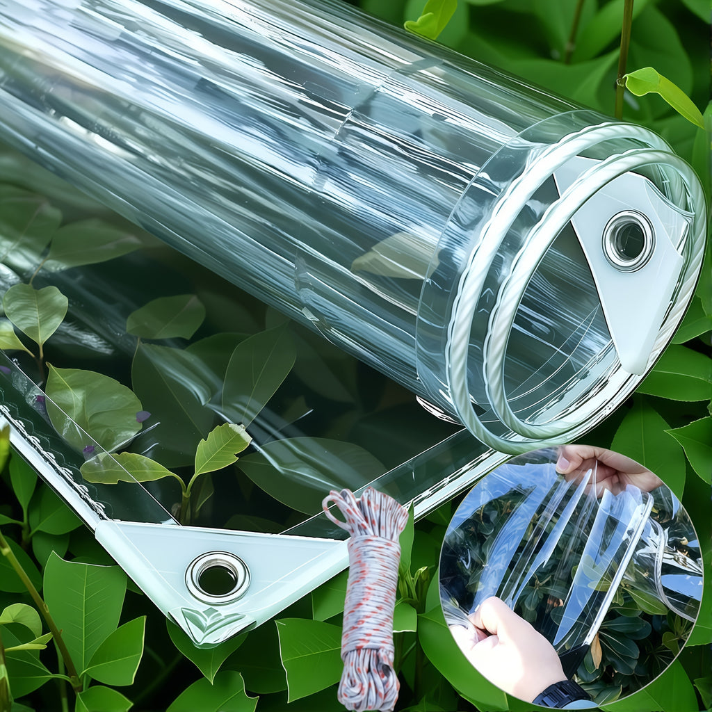Clear Tarp 10x20ft Clear Tarps Heavy Duty Water, Vinyl Tarps Heavy Duty Waterproof 20Mil Thickened Transparent Tear Resistant PVC Enclosurewith Grommets And Reinforced Edges For Patio, Porch And Outdoor
