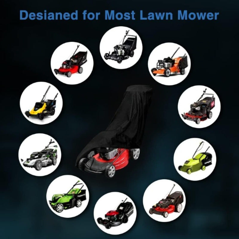 Lawn Mower Cover, Waterproof Push-Type Mower Protective Cover - Universal Oxford Cloth Mower Cover - Featuring Dustproof And Uv-Resistant Properties, Equipped with a Drawstring Design
