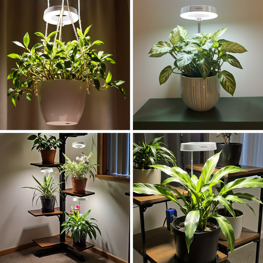 [3pcs Grow Light] Smeileas Adjustable Brightness Lamp, Full Spectrum Grow Light with Auto On/Off 3/6/9H Timer, Height Adjustable for Plant Enthusiasts, Indoor Gardening., Grow Light for Indoor Plants, Plant Growth Lamp, Plant Stand with Grow Lights