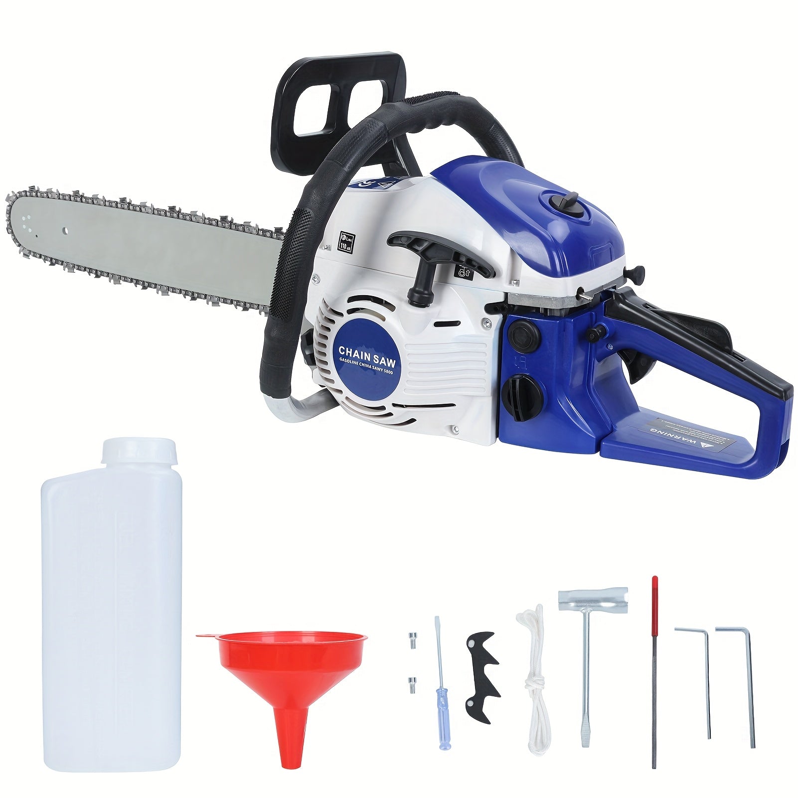58Cc Gasoline Chain Saw - Powerful 2-Stroke Engine, 20-Inch Saw Chain - Cutting Tool, Efficient Wood Cutting, Logging And Ranch, Farm - Durable Design, Silent Design Safe to Use, Shockproof Handle, Suitable for Family Gifts