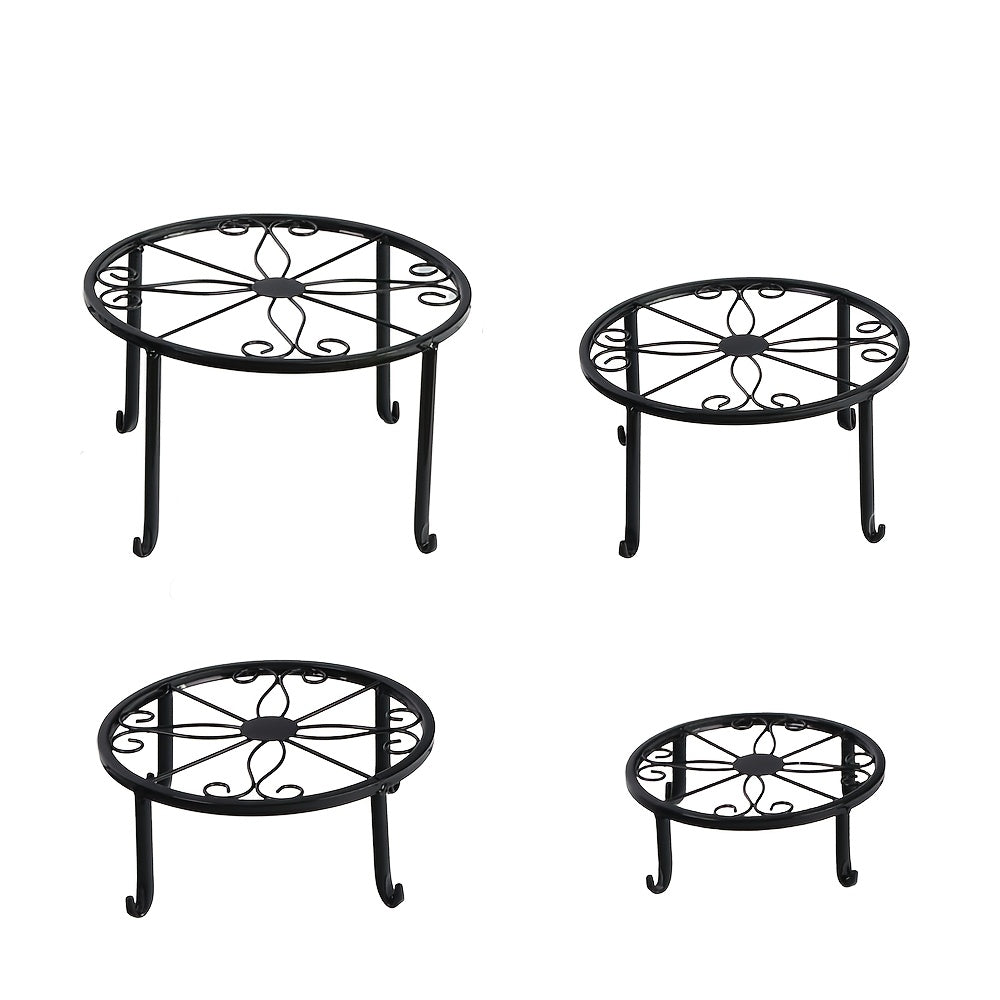 3/4/5pcs Set Of Metal Plant Racks, Indoor And Outdoor Plant Racks, Multiple Heavy-duty Flower Pot Racks, Rust Resistant Circular Plant Racks, Suitable For Decorating Various Scenes Such As Living Rooms, Balconies, Courtyards, Etc.
