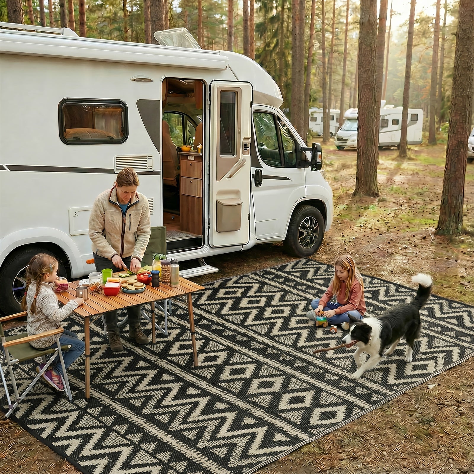 5X8Ft 6X9Ft 8X10Ft 9X12Ft 9X18Ft Outdoor Mat - Reversible Patio Mat, Foldable Picnic Mat, Perfect for Patio, Balcony, RV, Picnics, Camping, Beach, Garden Decor. Multi-Purpose for Families, Friends & Outdoor Enthusiasts, Christmas & Halloween