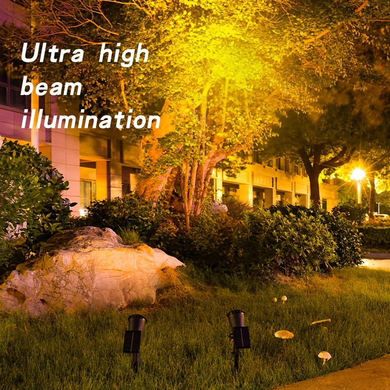 Energy Saving Solar 9LED Landscape Spotlight Set - Multifunctional Garden Mood Light with Adjustable Stake, Crystal Decoration, Suitable for Outdoor Decorations, Perfect for Courtyards, Balconies, Lawns, Walkways, Villas, Playgrounds and Halloween