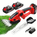 Battery-Powered Hedge Trimmer 21V Cordless Electric Hedge Trimmer and Grass Shears, 2-in-1 Handheld Lawn Trimmer/Shrub Cutter, Lightweight and Portable, Suitable for Home Garden, Landscape, Lawn, Farm, with Blades, 2000mAh Battery and Charger