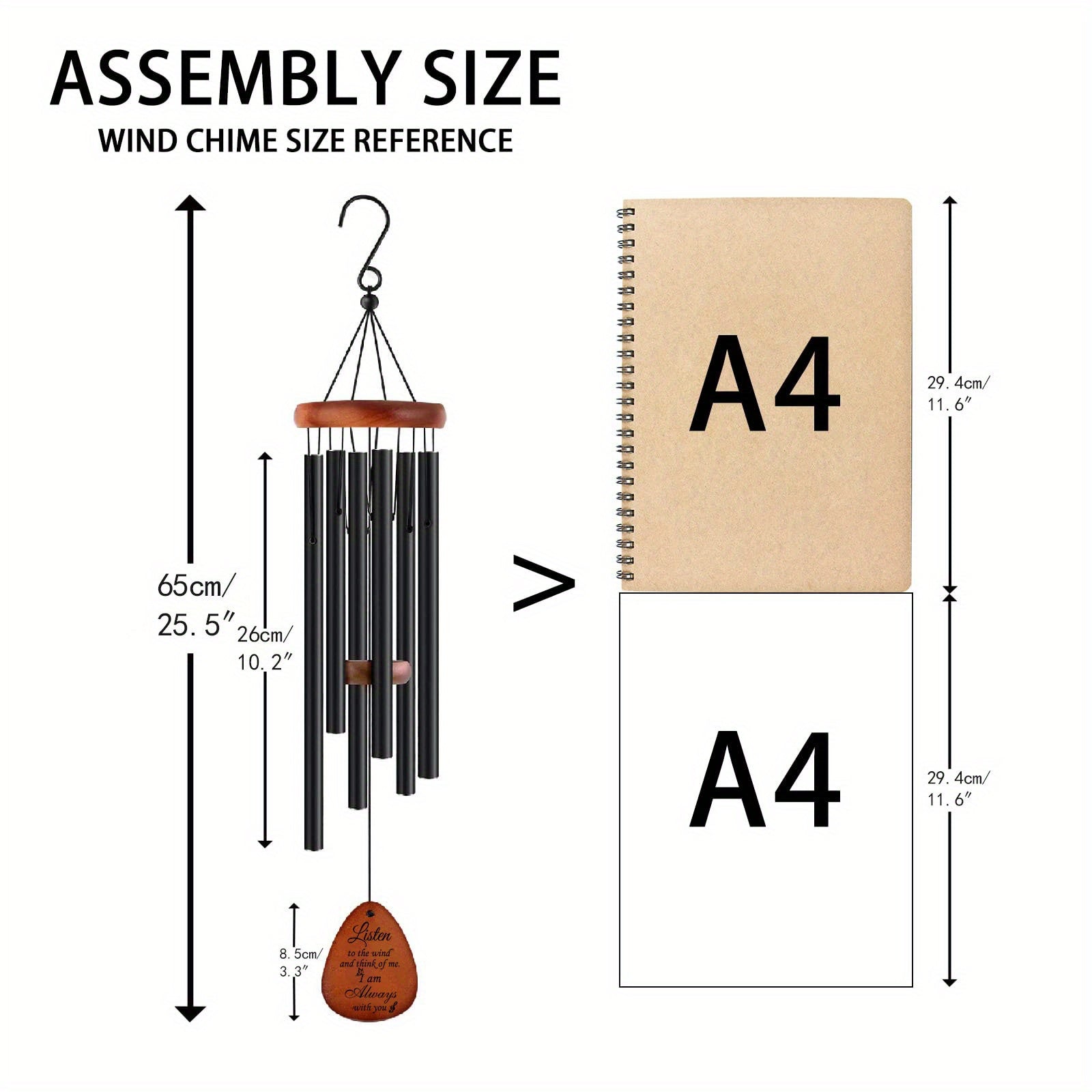1pc Memorial Wind Chime For Garden Decor, Outdoor Decor, Sympathy, Memorial and Miss you wirelessly