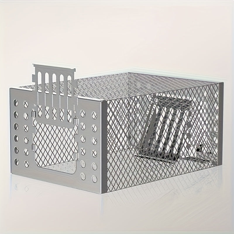 High-efficiency Automatic Mousetrap-designed for Continuous Catching, Metal Structure, Galvanized Rust Prevention, One-way Entrance And No Exit Design, Suitable for Indoor And Outdoor Pest Control, Without Power Battery.