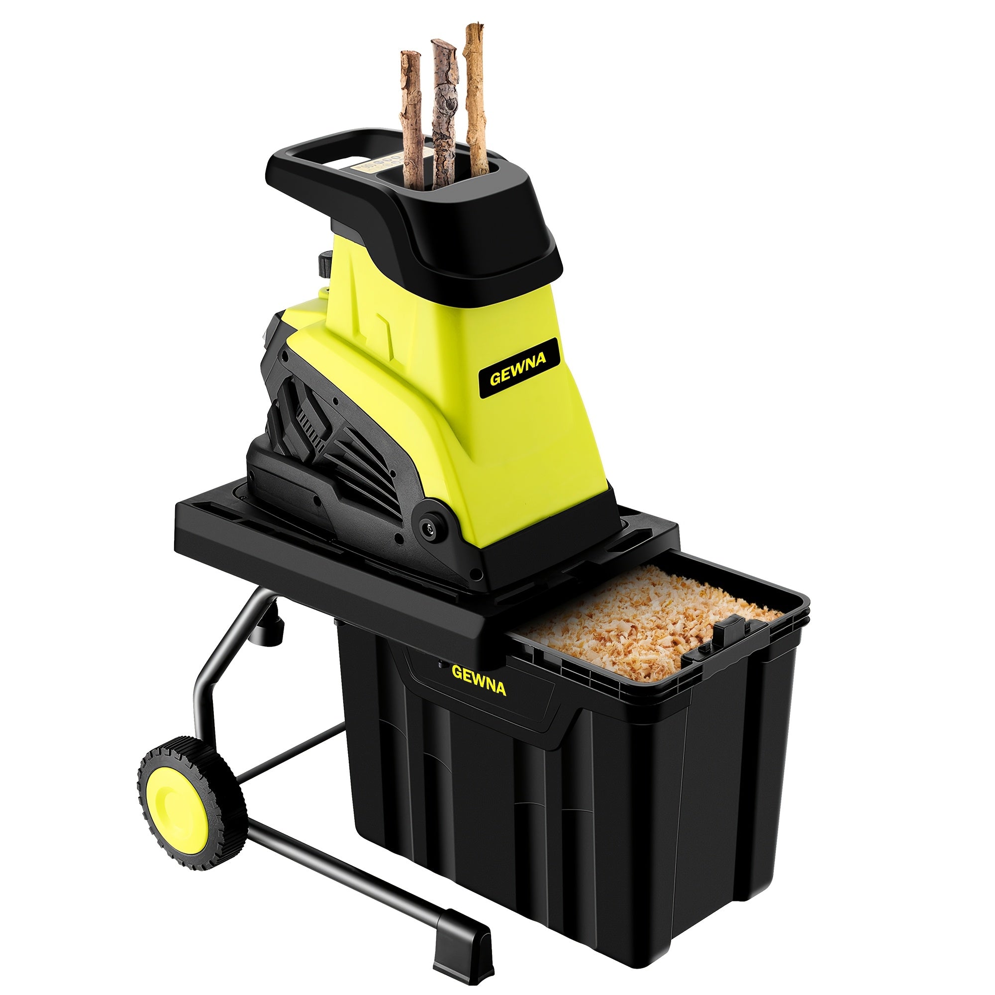 Wood Chipper, 1800W High Power Garden Branch Shredder, 15-Amp Electric Brushless Wood Chipper, Garden Tools With 10 Gallon Collecting Bin, Easy To Clean For Branches, Leaves And Yard Cleanup, Fathers Day Gift