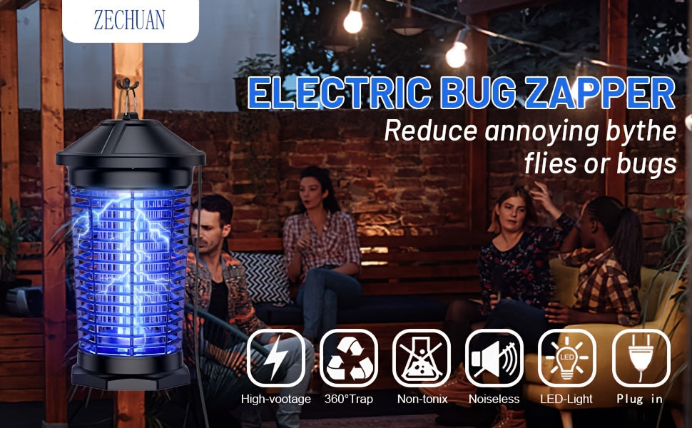 [Indoor & Outdoor Use] Ultimate Portable Mosquito Killer 4000V Electric Mosquito Zapper, UV Attractant + Diamond Grid, Indoor & Outdoor Use, Perfect For Home, Backyard & Camping!(Free Screwdriver And Cleaning Brush)
