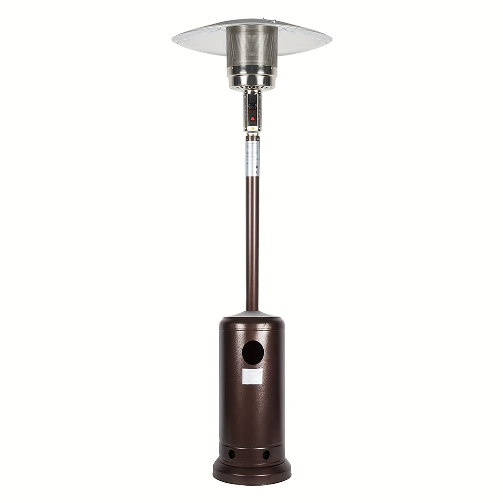 48, 000 BTU Bronze Outdoor Propane Patio Heater with Wheels | Commercial & Residential Use, Metal Tower, Radiant Heating, Freestanding, Includes Lighter Device