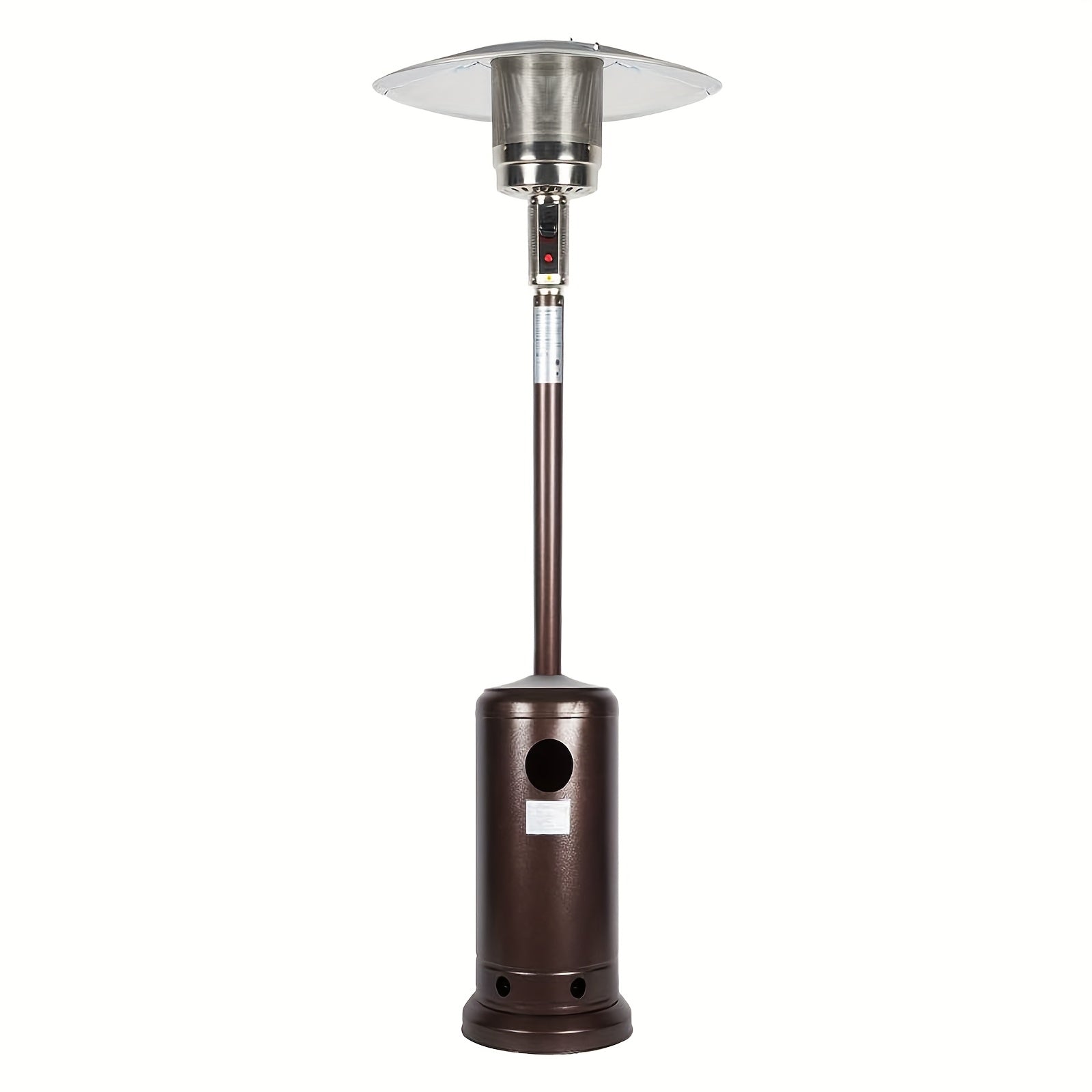 48, 000 BTU Bronze Outdoor Propane Patio Heater with Wheels | Commercial & Residential Use, Metal Tower, Radiant Heating, Freestanding, Includes Lighter Device