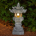 Solar Pagoda Light IPX4, Japanese Pathway Light, Solar Outdoor Statue, Garden Light, Zen Pagoda Decorative Light for Courtyard and Porch, Light Control Light, Outdoor Statue