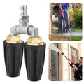Heavy-Duty Dual Turbo Pressure Washer with 360° Rotating Twin Jet Spray Head - High-Power Turbo Nozzle, Brass Fittings & Metal Body for Driveway, Vehicle, Cleaning - Portable/ Pressure Washer Suitable for &