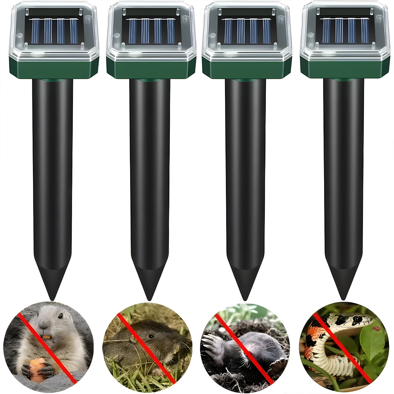 1/4/10pcs Ultrasonic Mouse Repellent Solar Device for Preventing Moles, Ground Squirrels, Field Mice, Lawn Garden Courtyard - to Repel Moles, Rats, Rodents