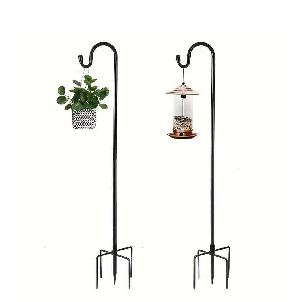 1pc Outdoor Christmas And Halloween Yard Decoration Hook, Shepherd Hook Bird Feeding Pole, Used for Hanging Bird Feeders, Plant Baskets, Lanterns, Wind Chimes, Solar Lights, Heavy-duty Garden Poles, Garden Plant Hanging Racks