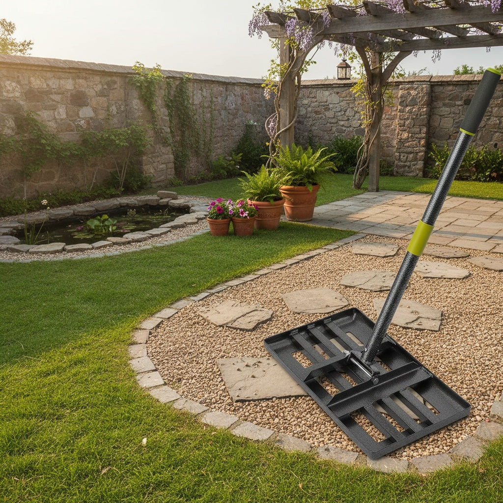 YEYEBEST Lawn Leveling Rake, 17X10 Heavy Duty Lawn Leveler Tool for Lawns with 5/6FT Ergonomic Handle, Yard Garden Golf Course