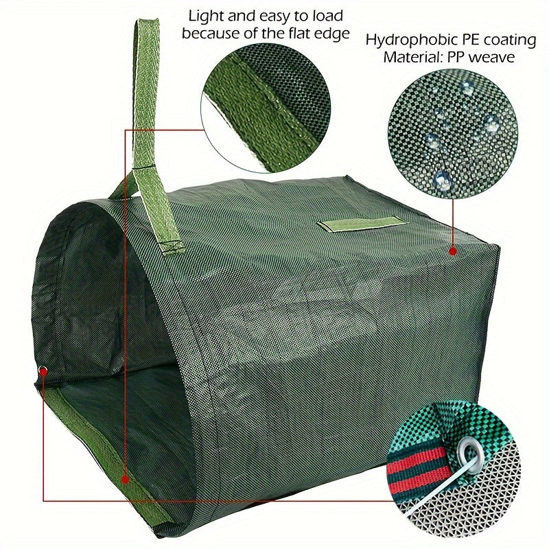 Large Capacity 52.83gal Dustpan Garbage Bag((1 Pack)-with A Pair Work Gloves, Garden Collection Bag, Durable Waterproof Material, Suitable for Leaves, Grass Clippings Garden Waste, Convenient Foldable Design, Easy to Store And Use, Essential Garden