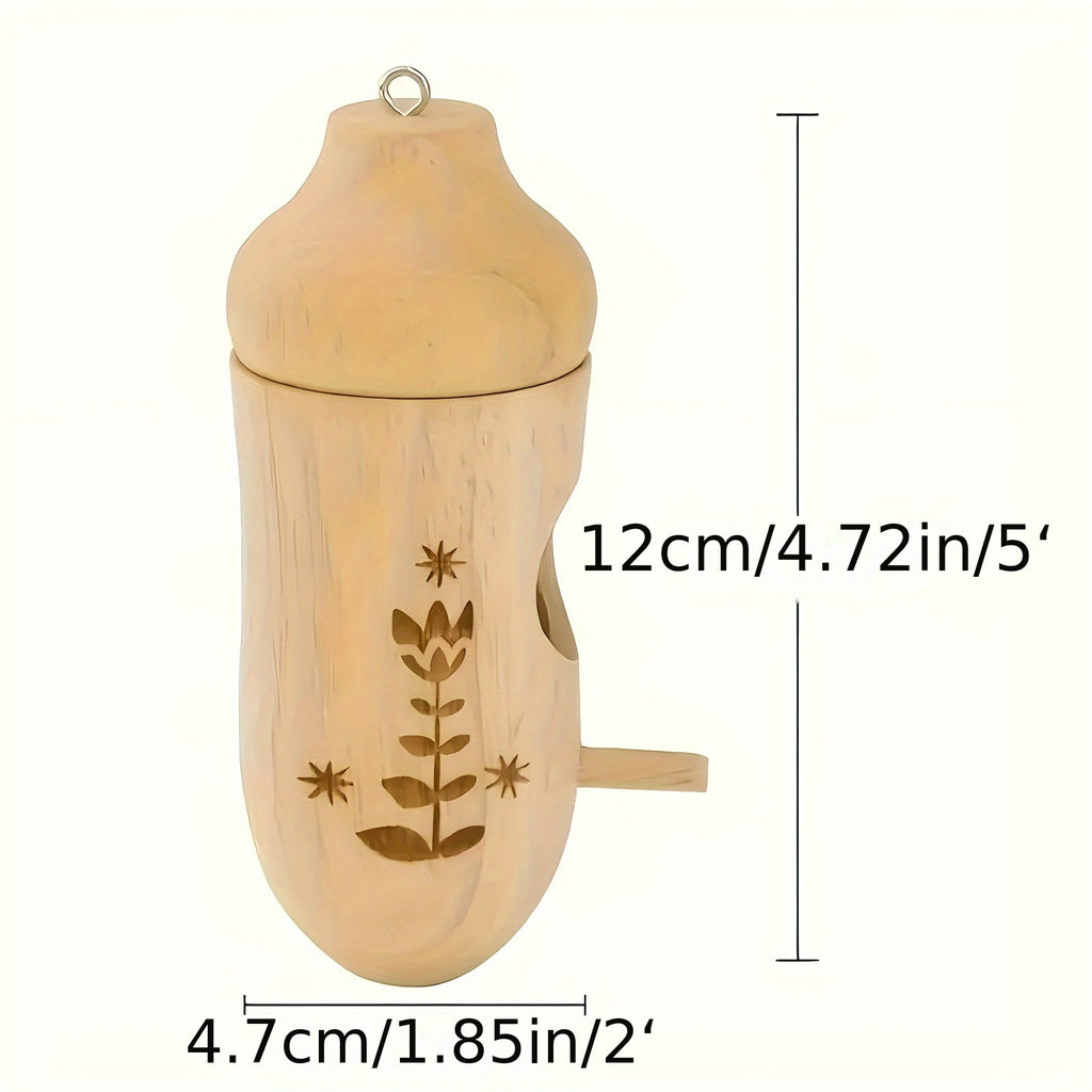 3pcs Natural Wood Hummingbird House & Bird Feeder - Rustic Outdoor Garden Nest Suitable for Hanging, Bird Shelter with Feeder, Wood for, Balcony, Garden Decor - Gift for Bird Lovers