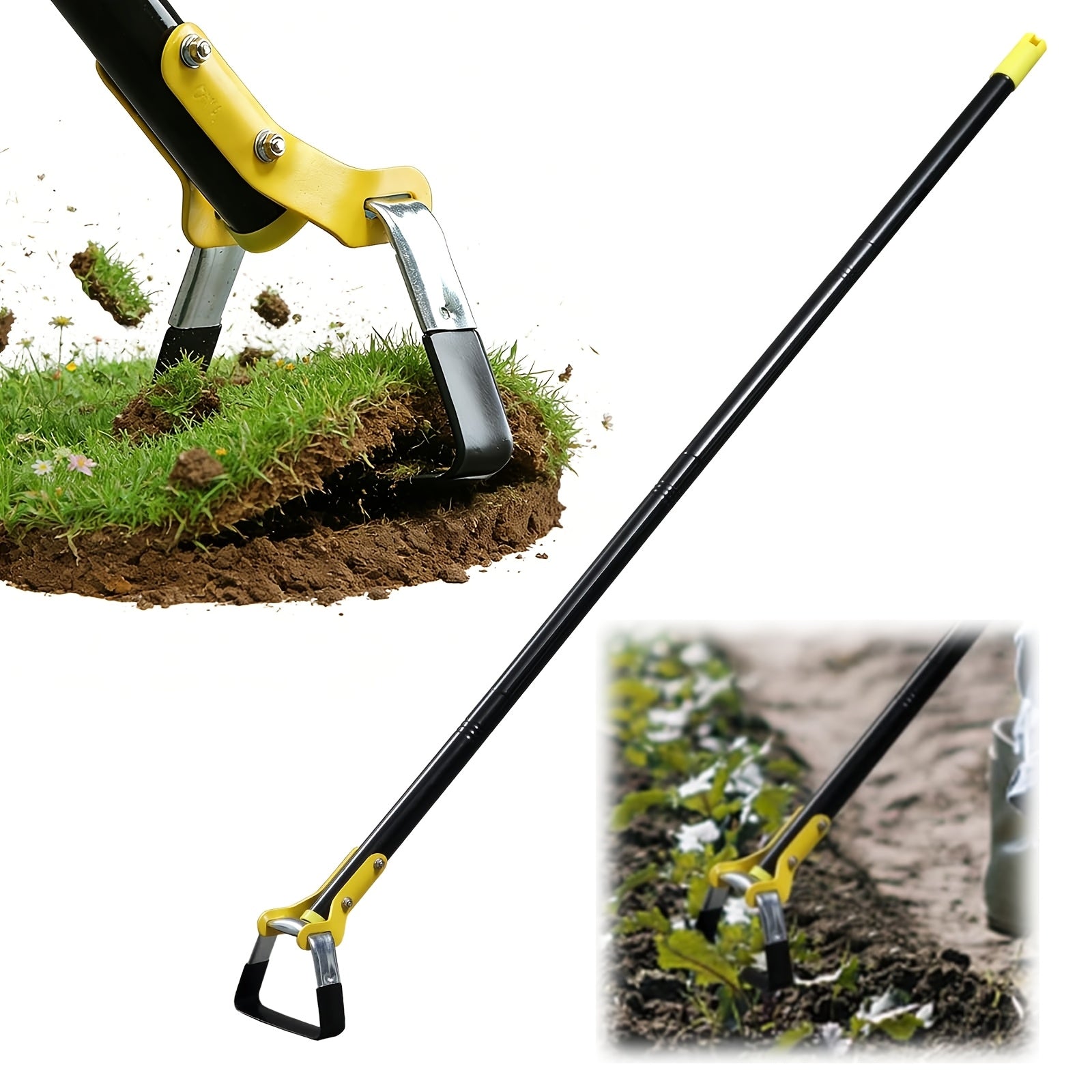 Hoe Garden Tool -Scuffle Garden Hoes for Weeding Gardening Long Handle Heavy Duty - Adjustable Weeding Loop Stirrup Hoe