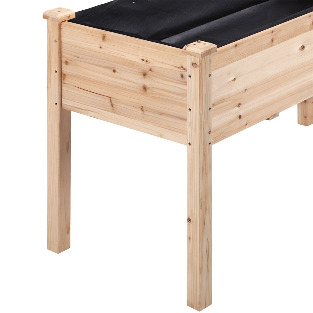 Costoffs Fir Wood Garden Bed Planter Box Raised Vegetables Flowers Bed Elevated Planter for Garden and Yard