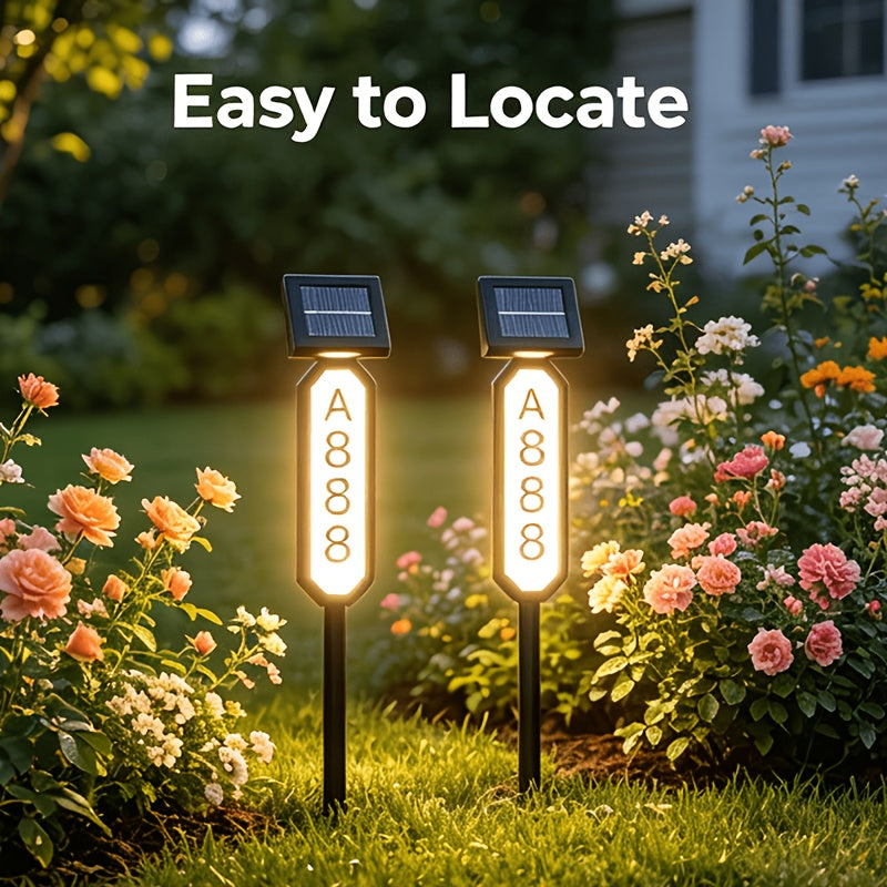 1/2pcs, Outdoor Solar Sign Light, Ground Insert Lawn Light, No Wiring Required, Automatically Lights Up At Night, IP44, Address Sign, Suitable For Homes, Mailboxes, Factories And Commercial Areas, Outdoor Christmas Gardens