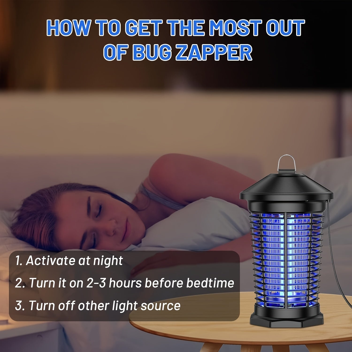 [Indoor & Outdoor Use] Ultimate Portable Mosquito Killer 4000V Electric Mosquito Zapper, UV Attractant + Diamond Grid, Indoor & Outdoor Use, Perfect For Home, Backyard & Camping!(Free Screwdriver And Cleaning Brush)