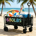 Heavy-Duty Foldable Beach Buggy, Large-Capacity Portable Folding Multi-Purpose Trolley, Equipped with All-Terrain Wide Wheels And Thickened Fabric, Suitable for Outdoor Travel, Fishing, Beach, Camping, Shopping, And Other Activities
