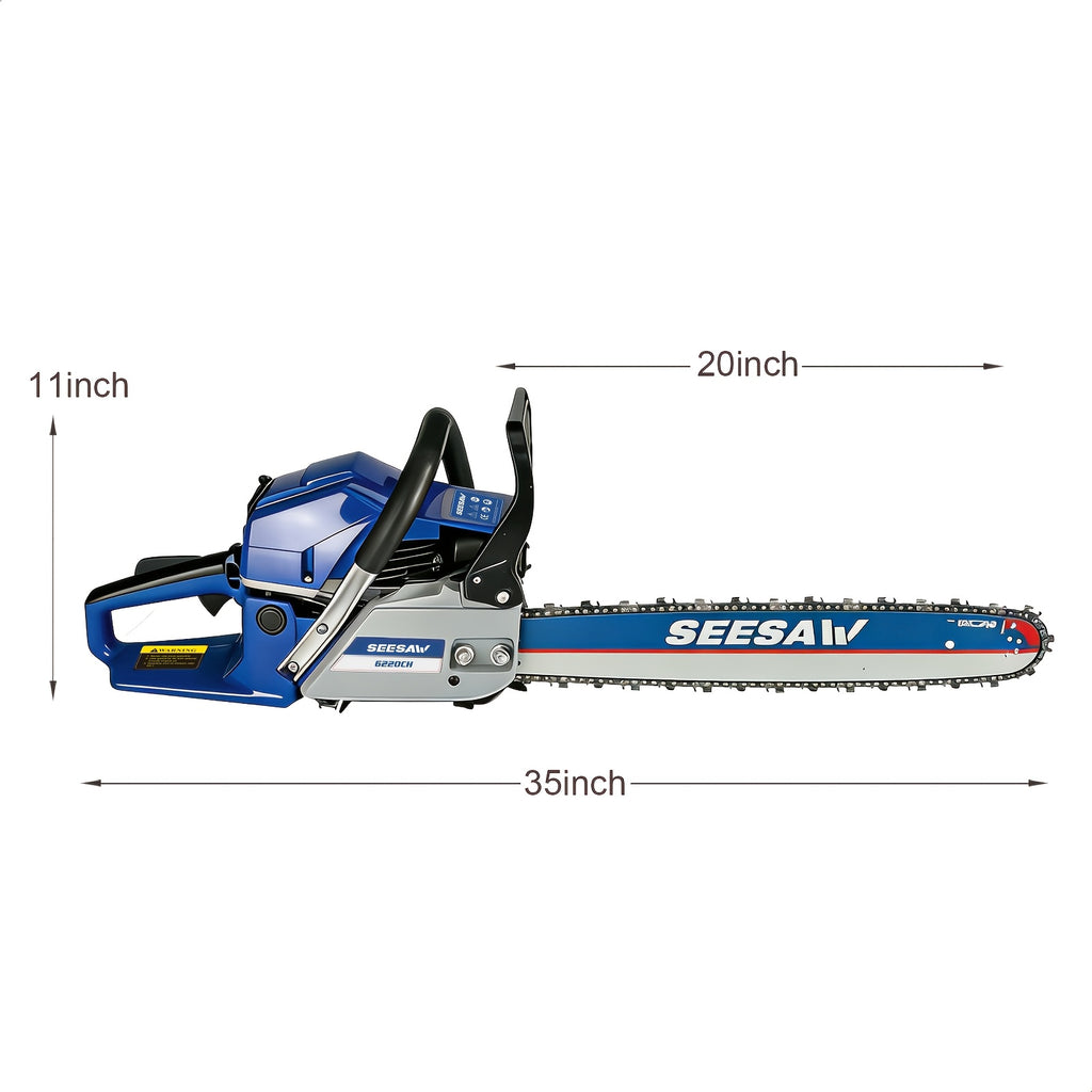 20 Inch Powerful Gasoline Chainsaw - 62cc Two-stroke 3.0 Horsepower - Handheld Wireless Gasoline Chainsaw - Can Efficiently Cut Trees And Trim Branches - Suitable for Farm Cutting And Pasture Gardening Tools - Nice Gift for Halloween/Xmas.